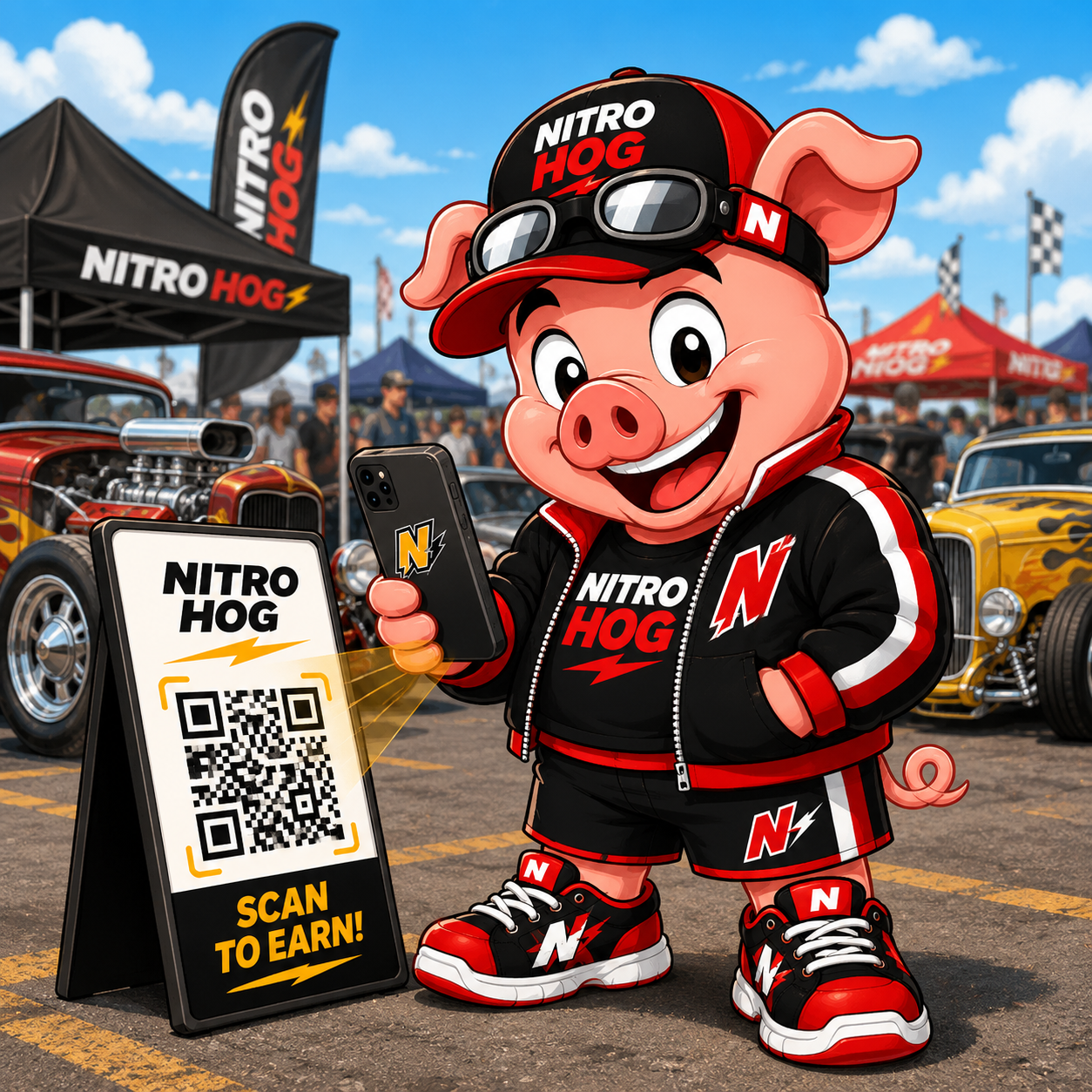 NitroHog dressed for a Nitro automotive event