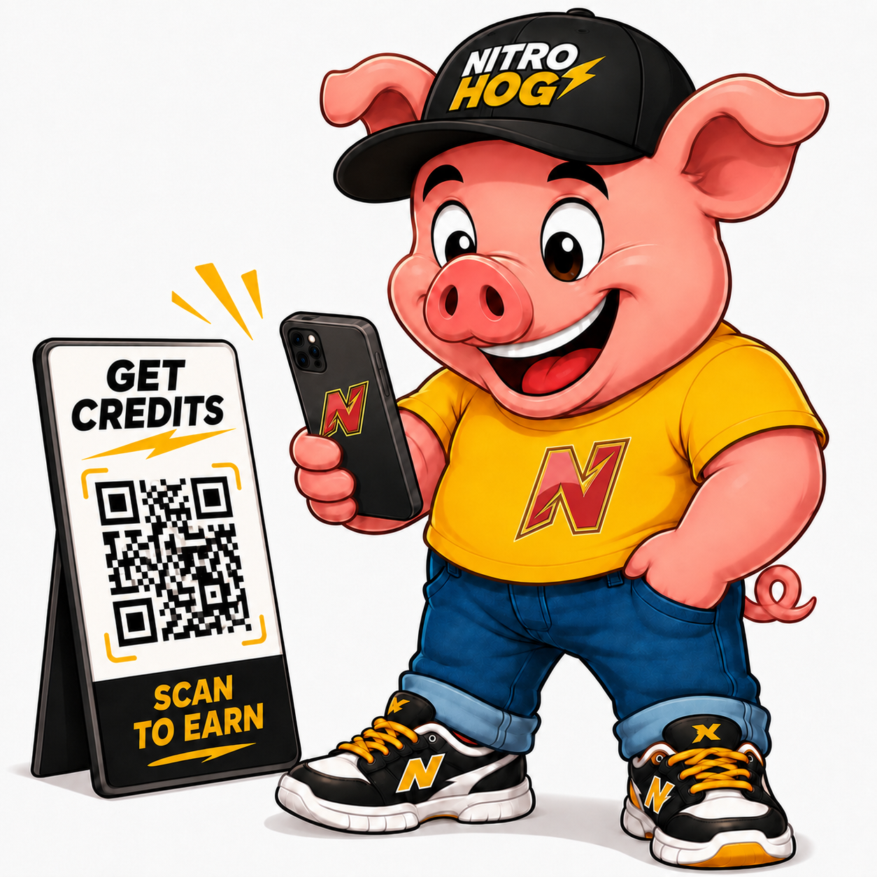NitroHog scanning a Nitro QR code at a business